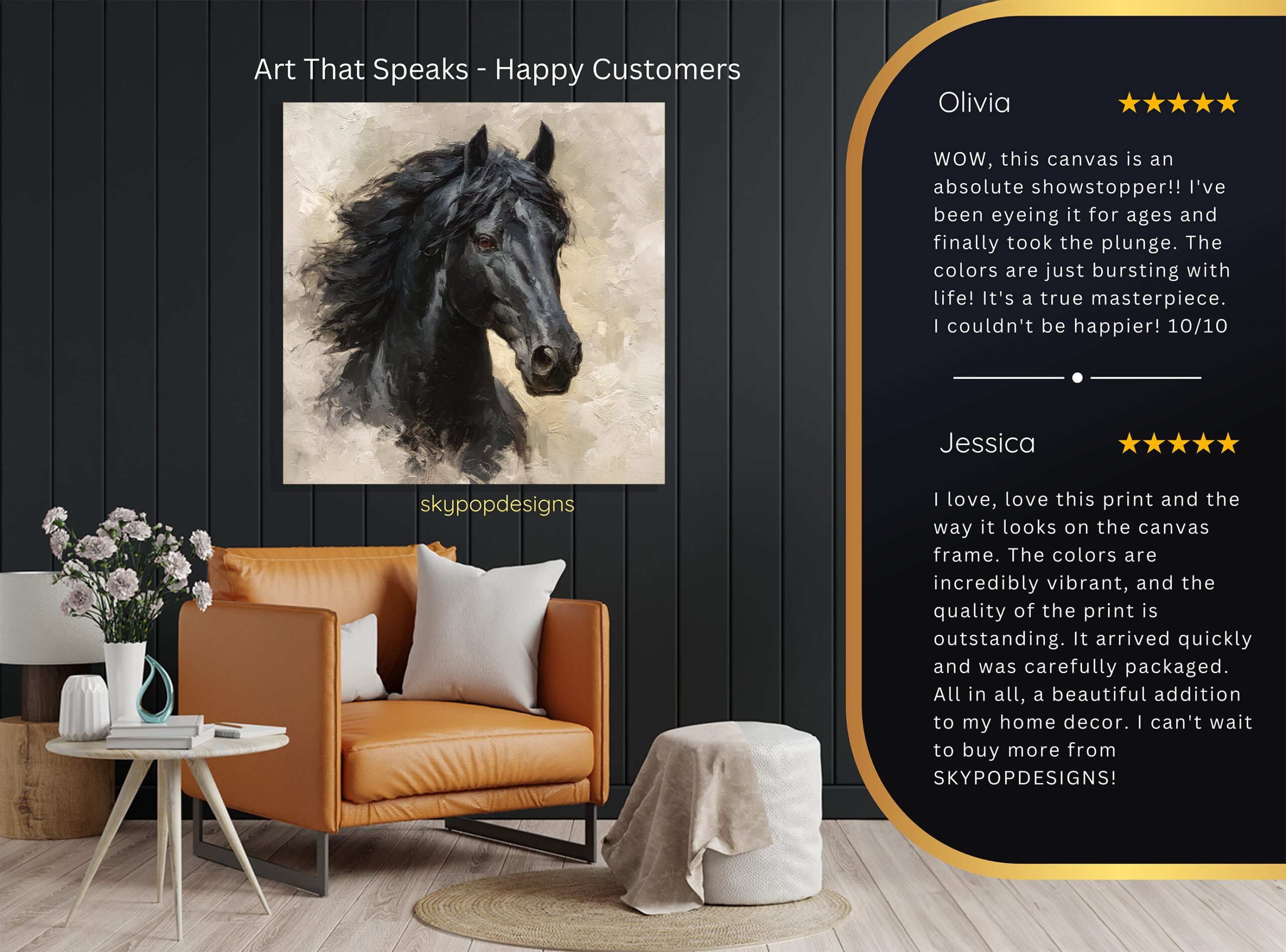 8.jpg Black Horse Portrait Art
