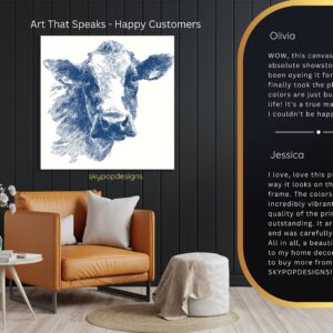 Blue Cow Face Art