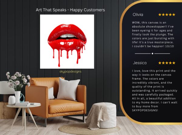 Glossy Red Lips Art