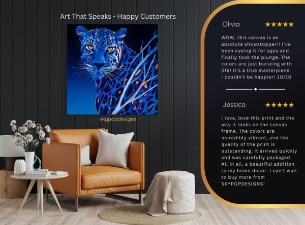 Blue Leopard Art