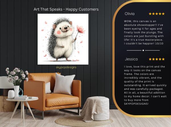 Hedgehog Flower Art