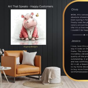 Hippo Butterfly Art