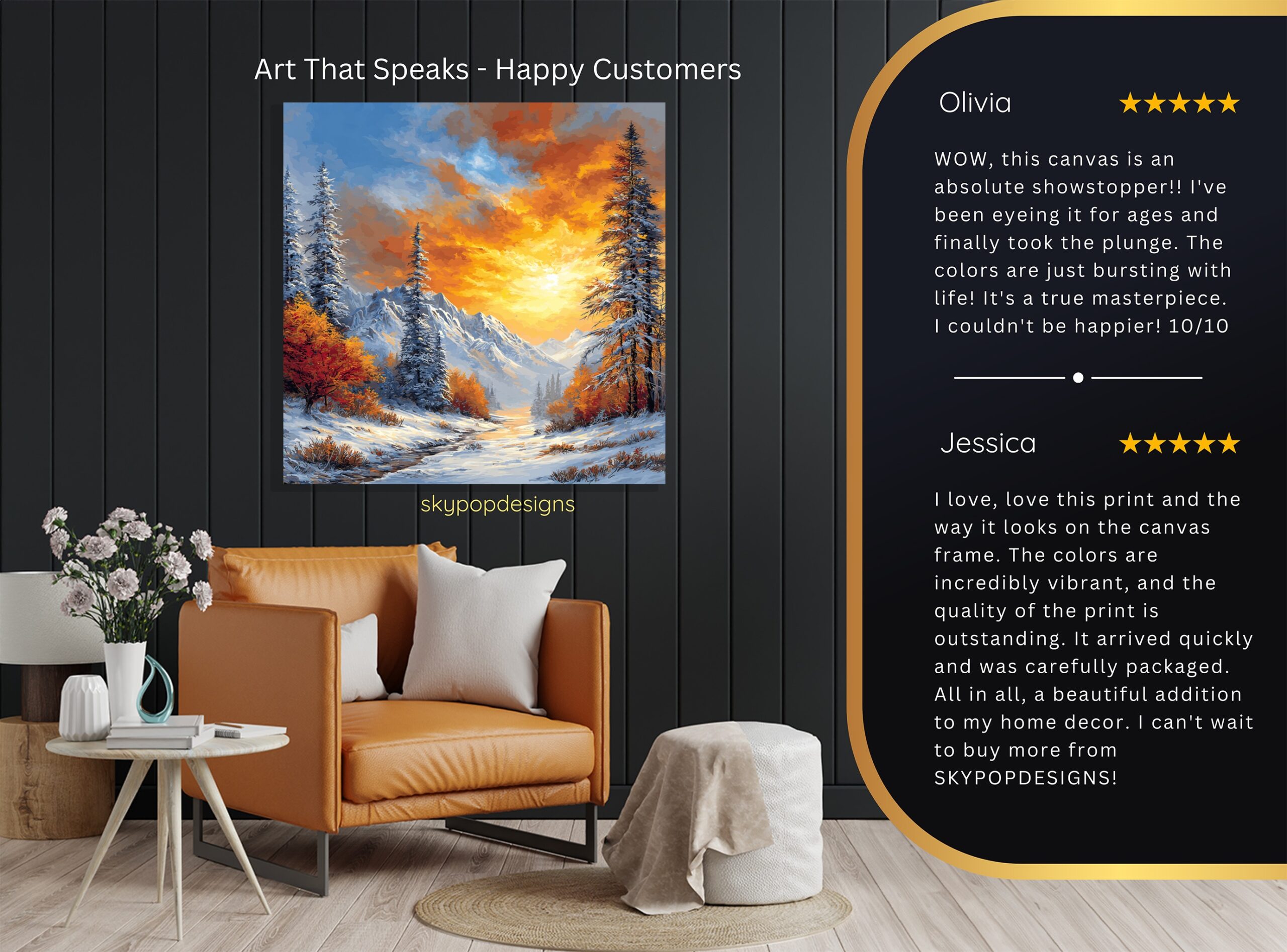 8.jpg Fiery Winter Sunset Mountain Art