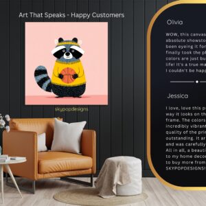 Raccoon Basketball Art