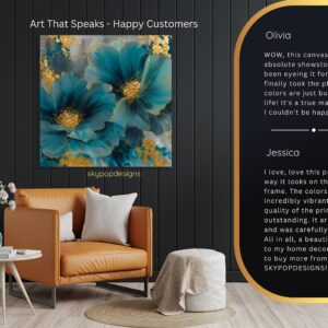 Teal Blossom Art