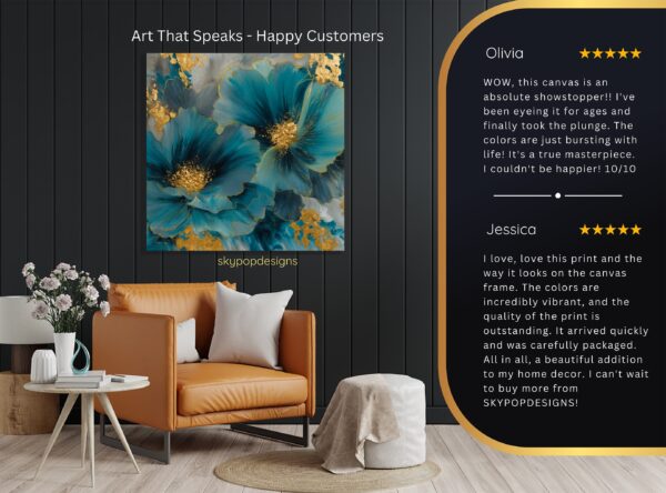 Teal Blossom Art