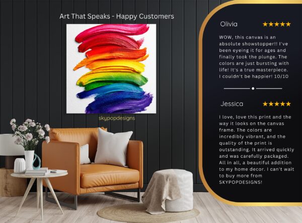 Rainbow Brushstrokes Art