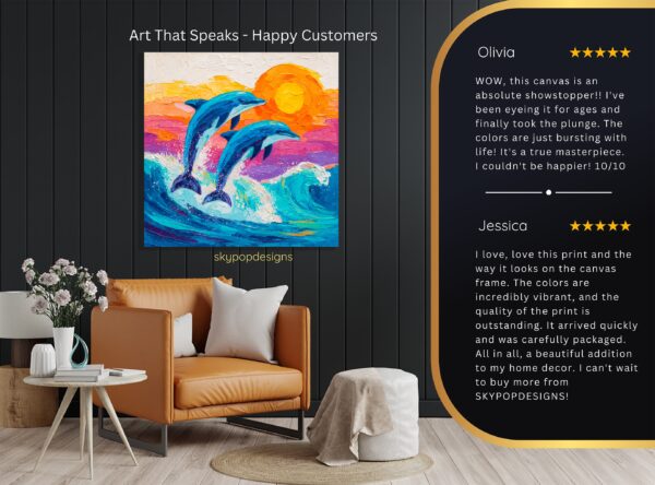 Dolphin Sunset Art