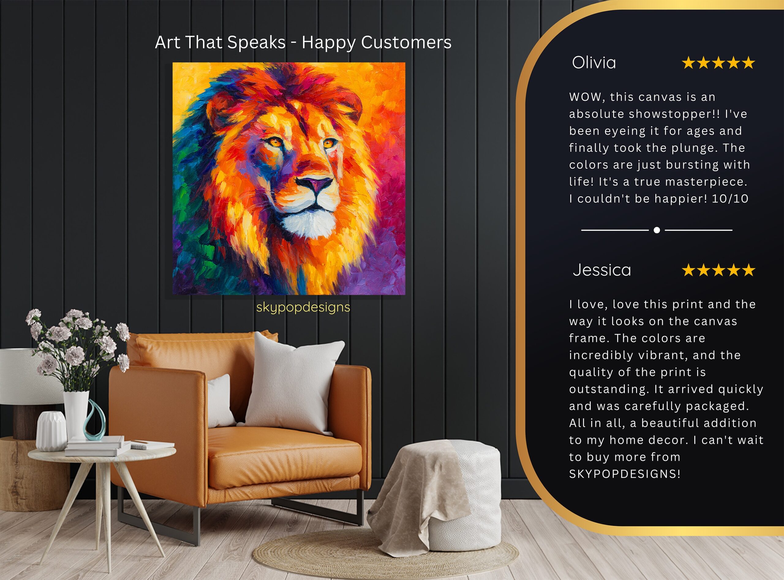 8.jpg Colorful Lion Art