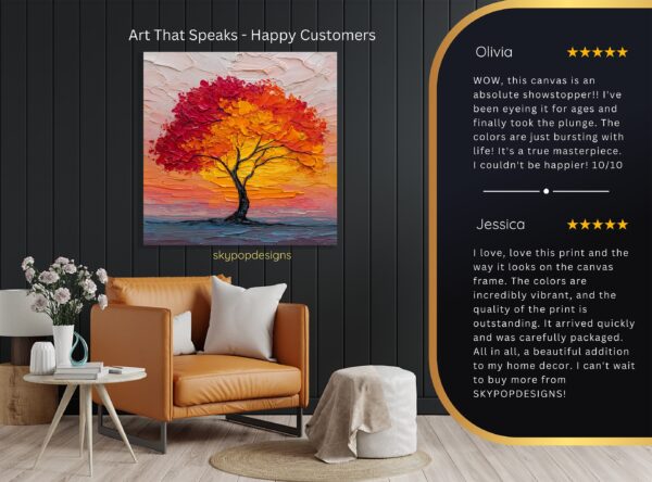 Autumn Tree Sunset Art
