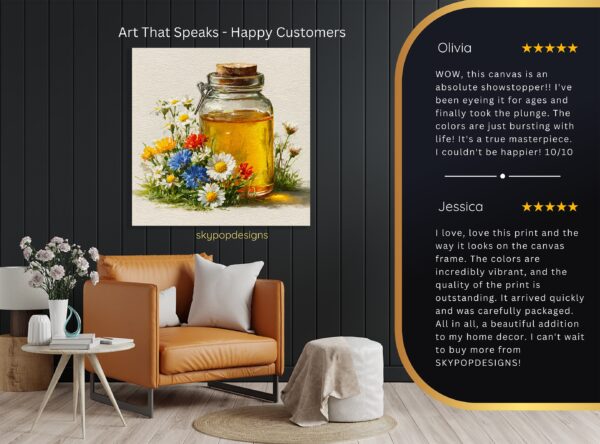 Wildflower Honey Jar Art