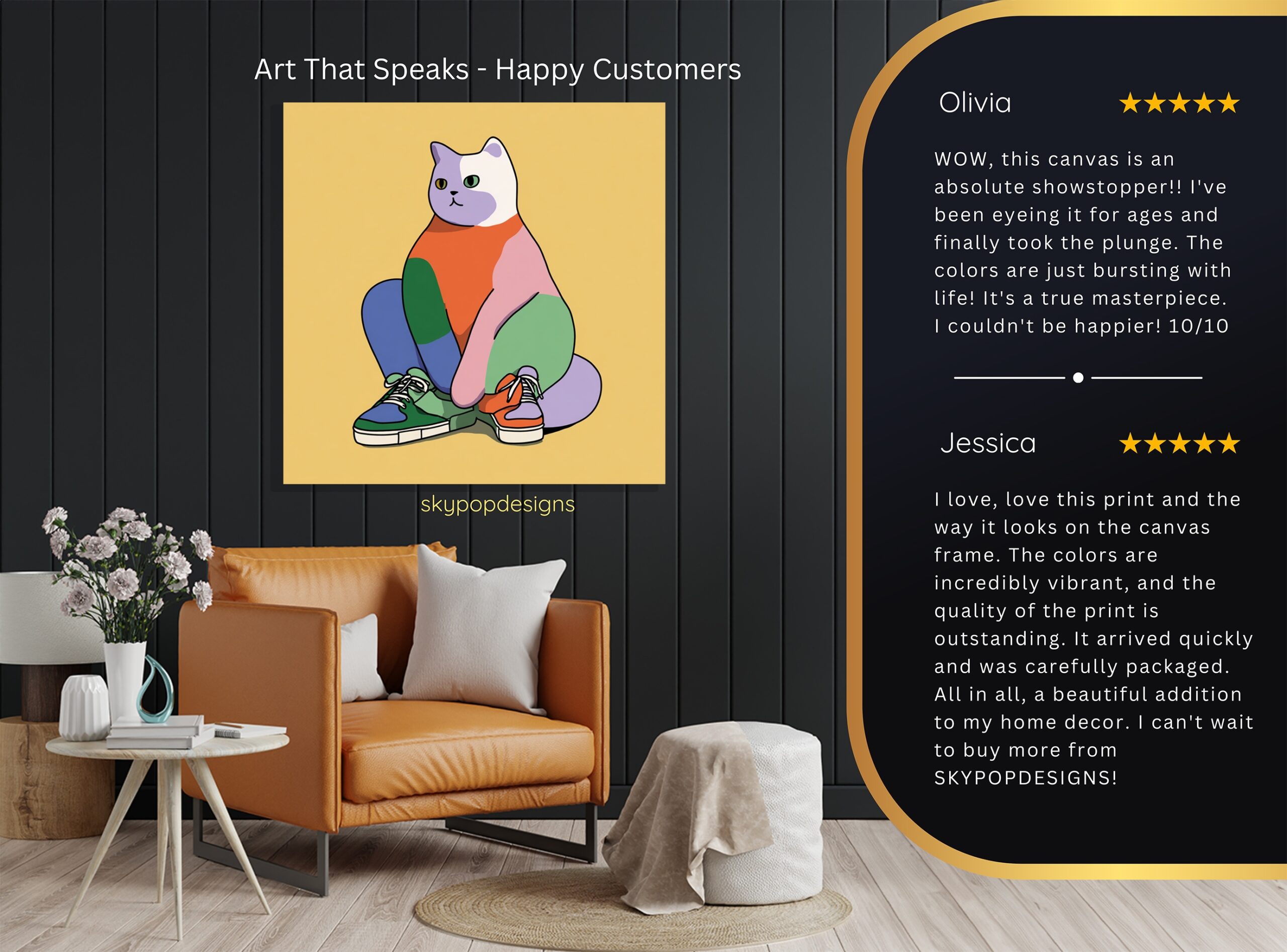 8.jpg Colorful Cat Sneakers Art