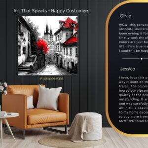 Red Roofed Prague Cityscape Art