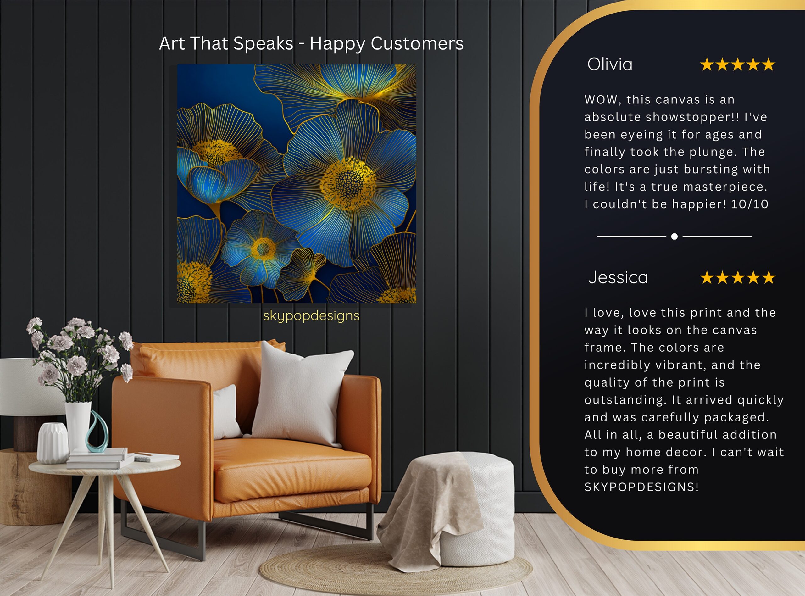 8.jpg Golden Blue Floral Art