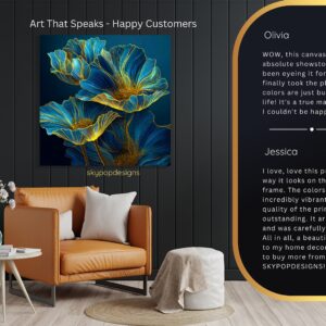 Electric Blue Flower Art