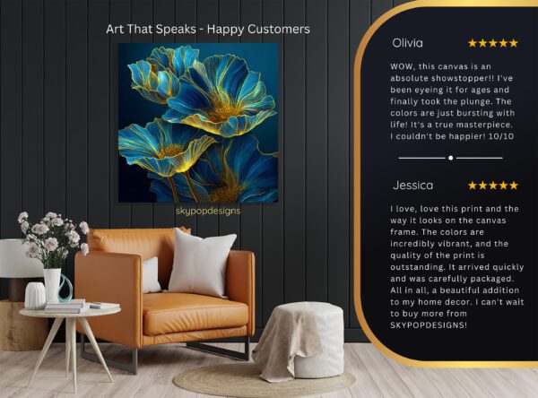 Electric Blue Flower Art