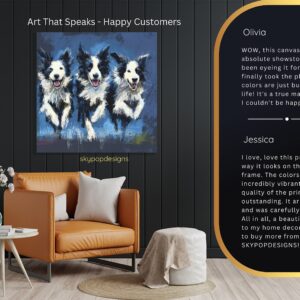 Border Collie Trio Art