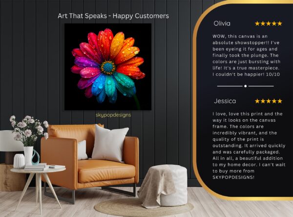 Rainbow Daisy Art