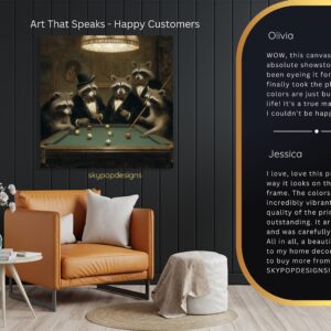 Raccoon Billiards Art