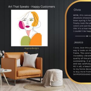 Colorful Line Art Face Art