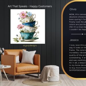 Floral Teacup Stack Art