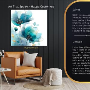 Teal Blossom Art