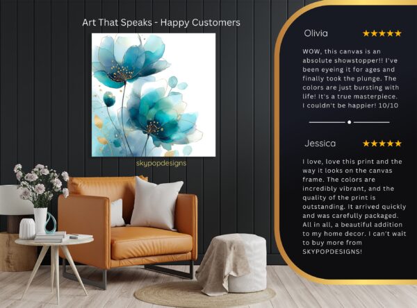 Teal Blossom Art