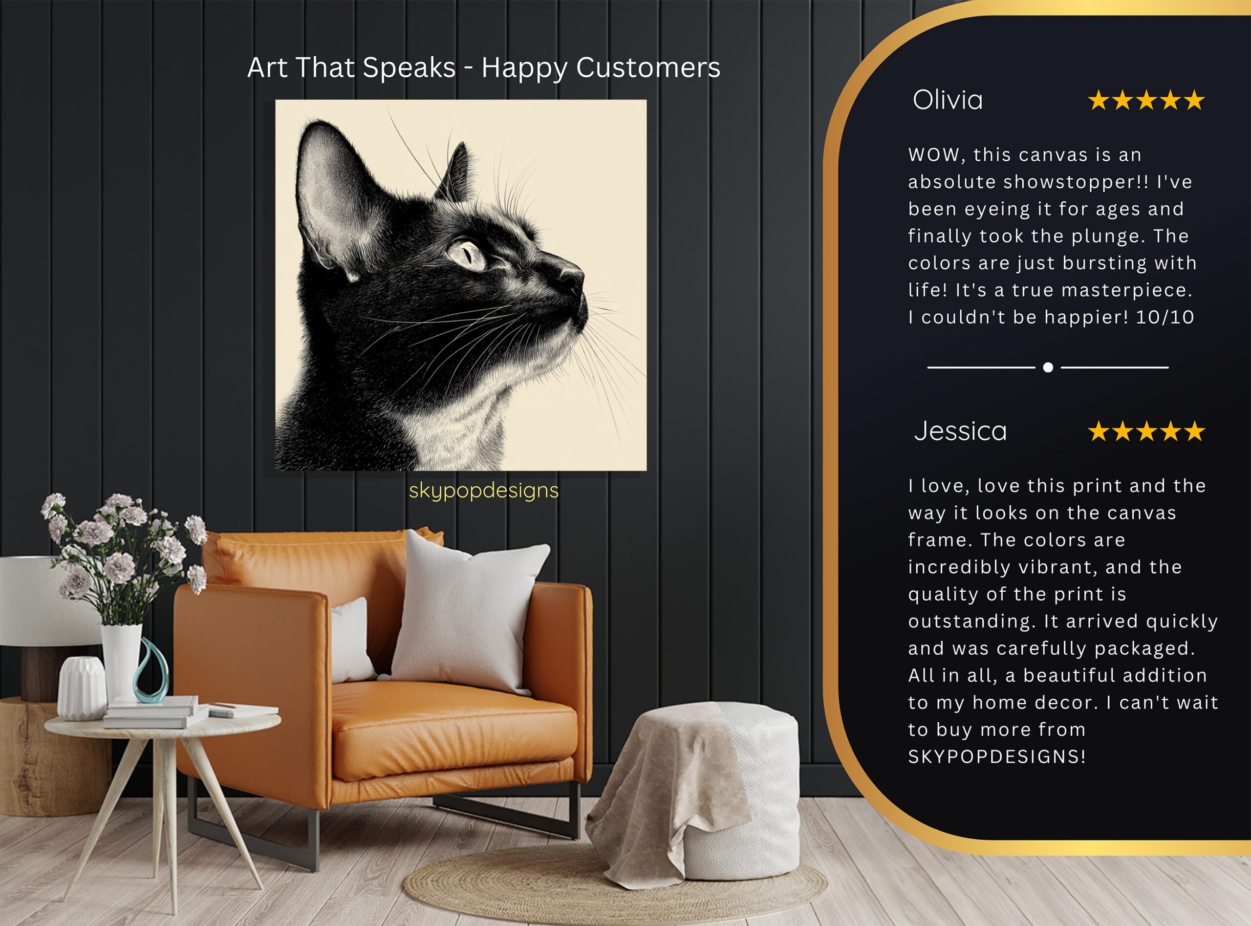 8.jpg Black Cat Portrait Art