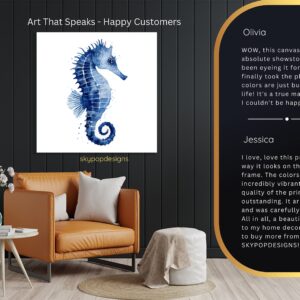 Blue Seahorse Art
