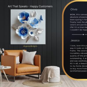 Blue Poppy Butterfly Art