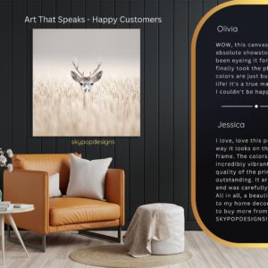 Deer in Wheat Field Art