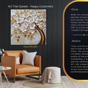 Golden Blossom Tree Art