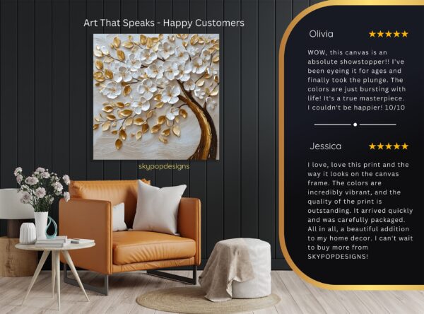 Golden Blossom Tree Art