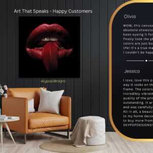 Scarlet Feather Lips Art