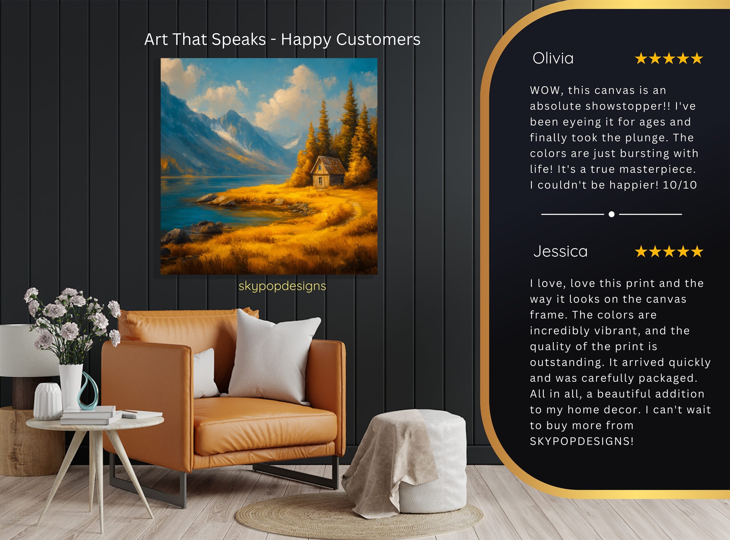 8.jpg Mountain Lake Cabin Art