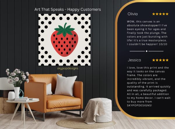 Polka Dot Strawberry Art