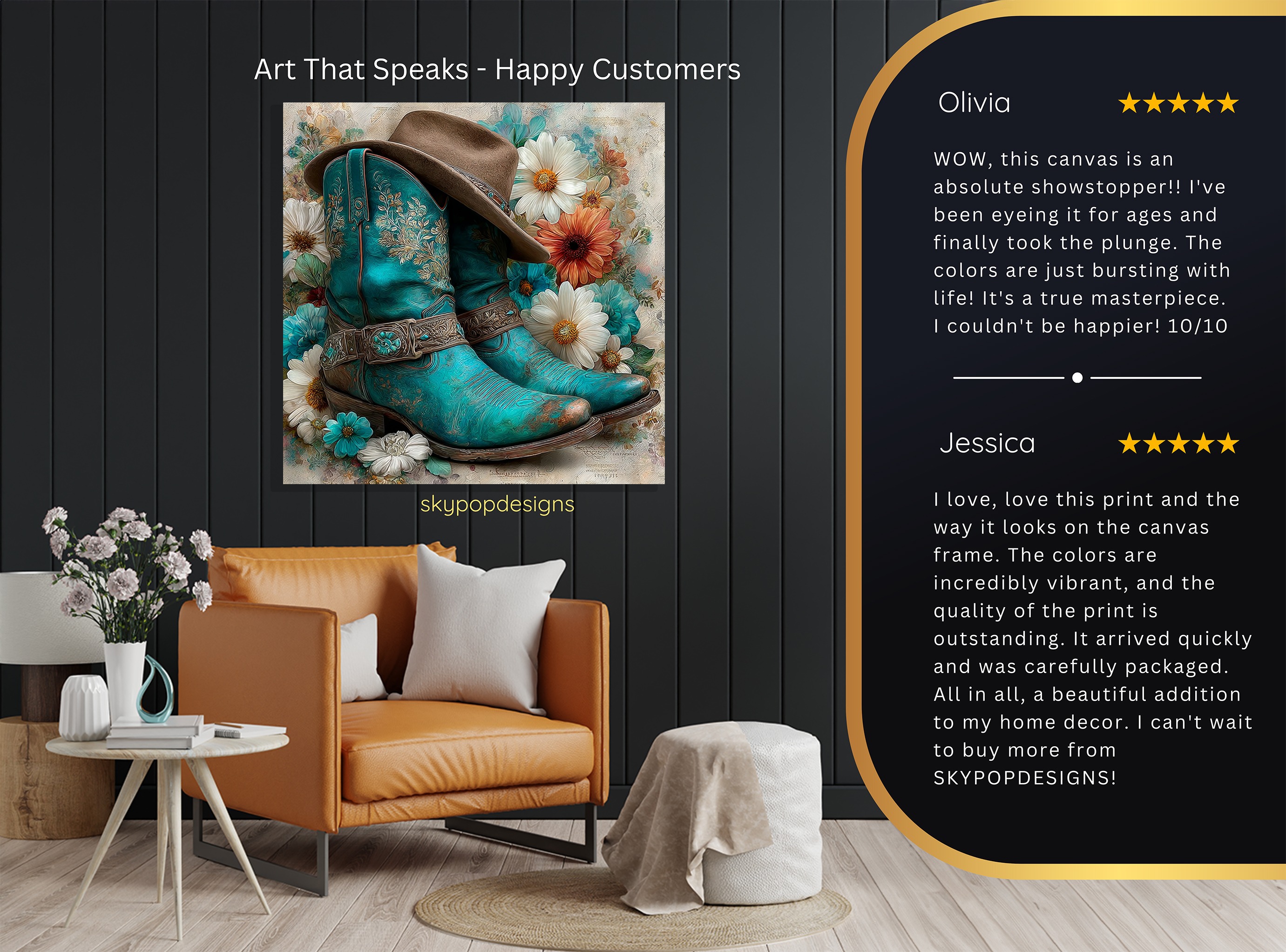 8.jpg Cowboy Boots and Flowers Art