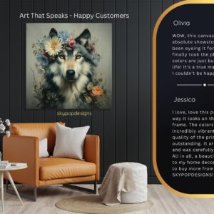 Wolf Floral Crown Art