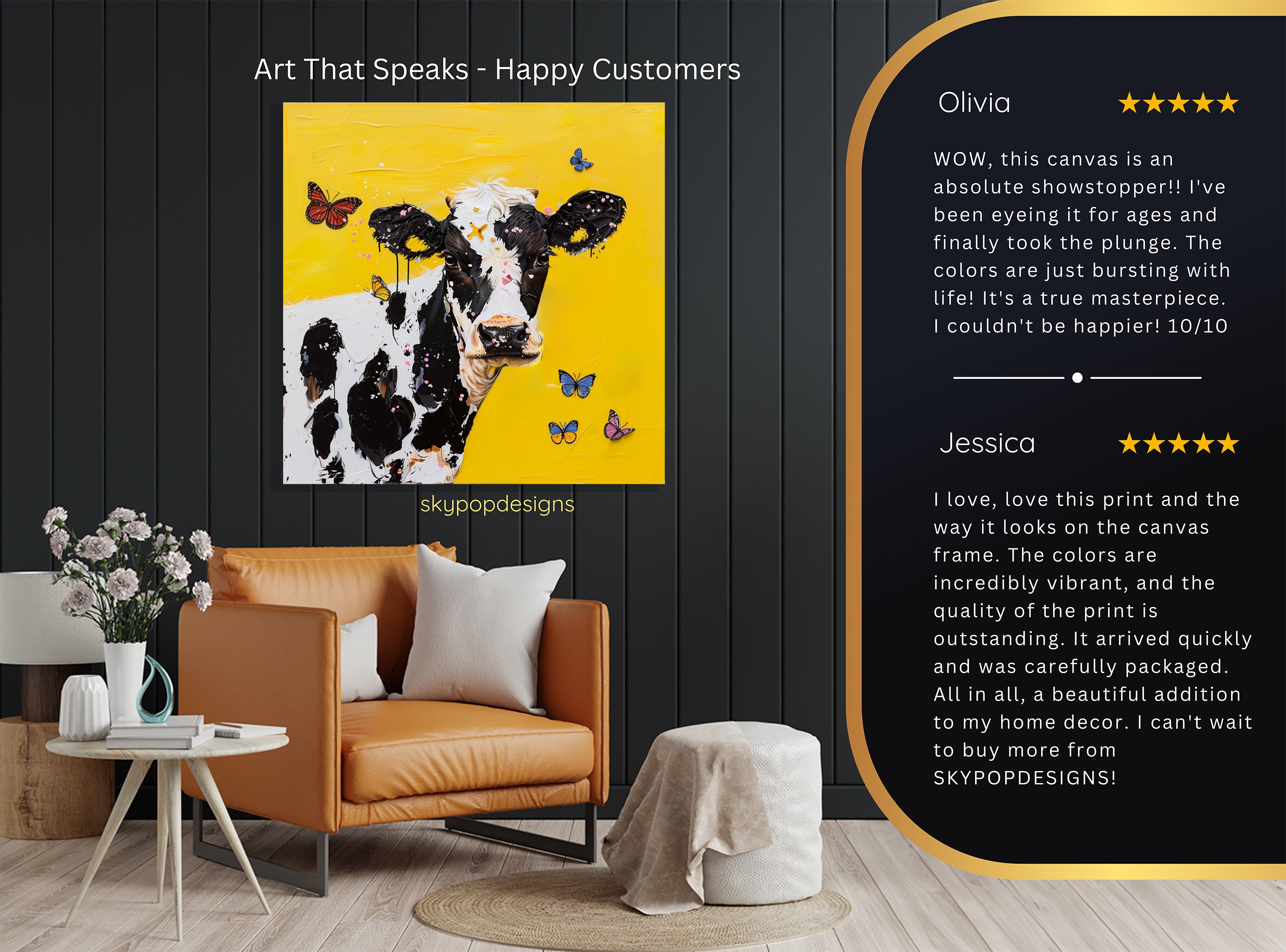 8.jpg Cow and Butterfly Art