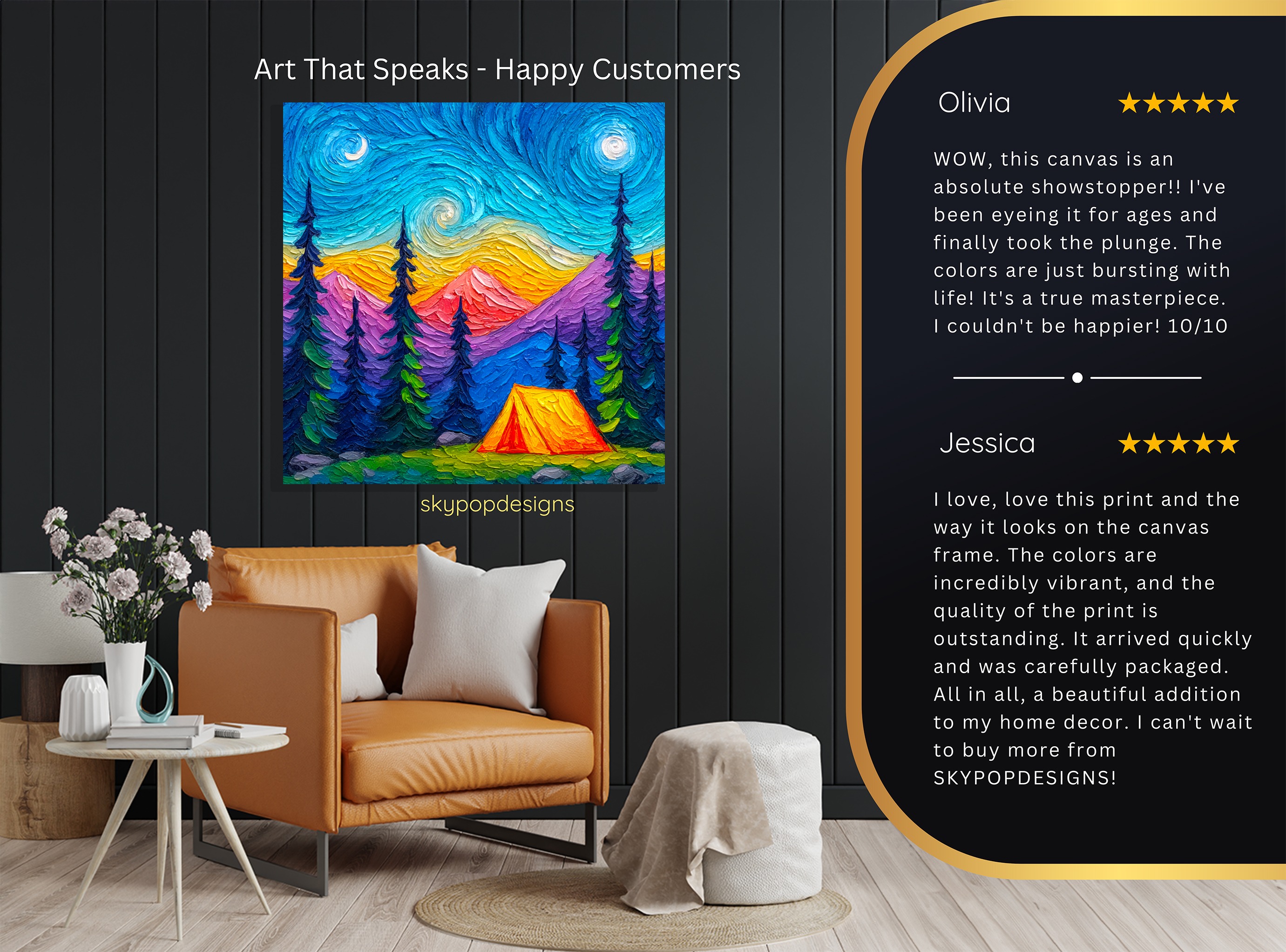 8.jpg Starry Night Camping Art