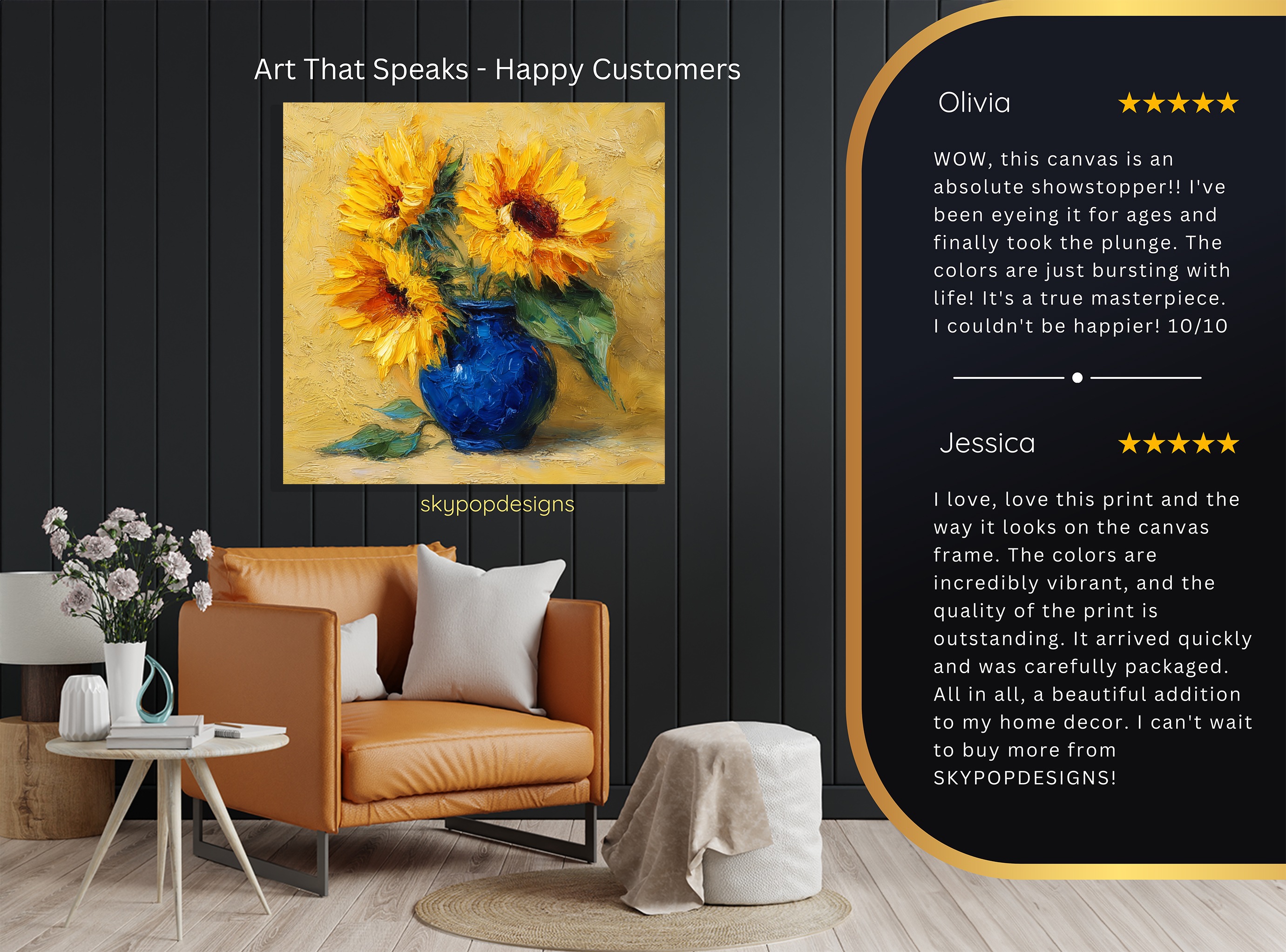 8.jpg Sunflowers in Blue Vase Art