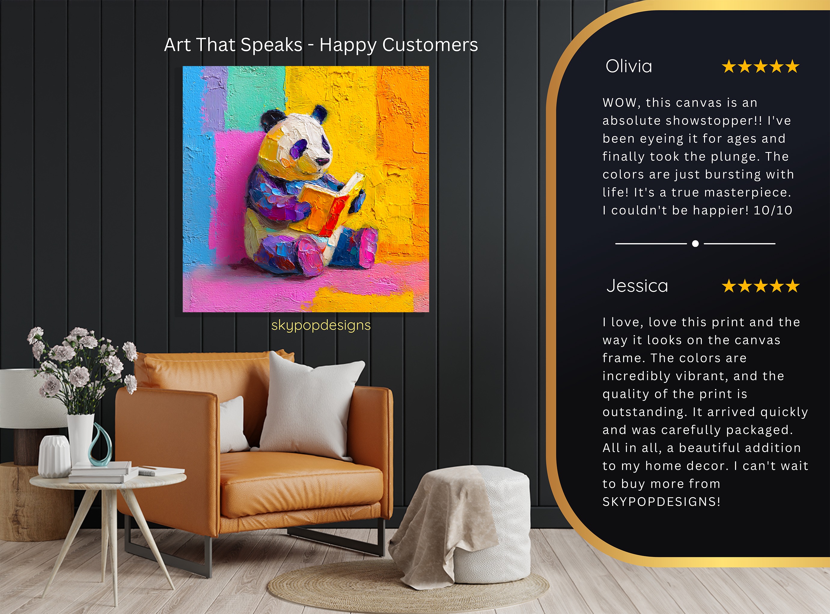 8.jpg Panda Reading Book Art