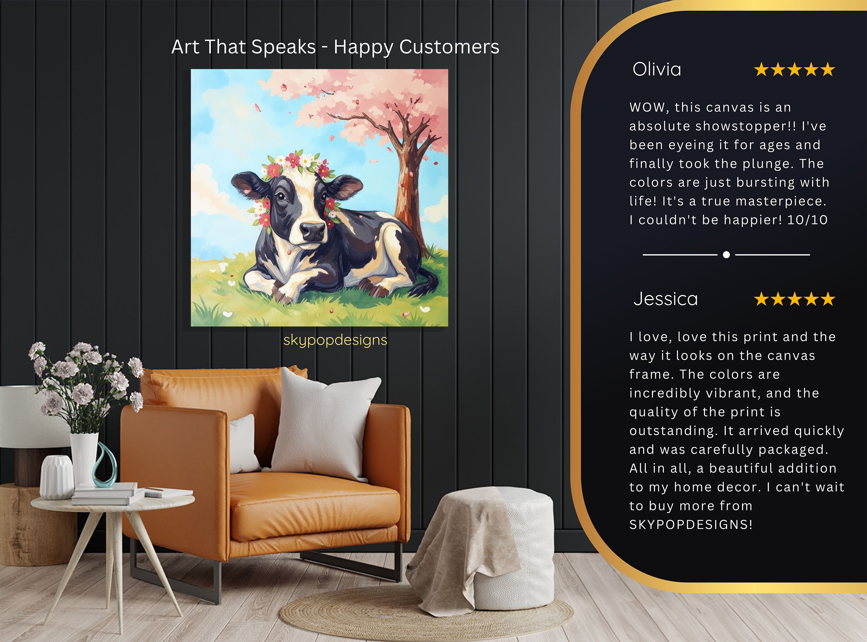 8.jpg Cow Floral Art