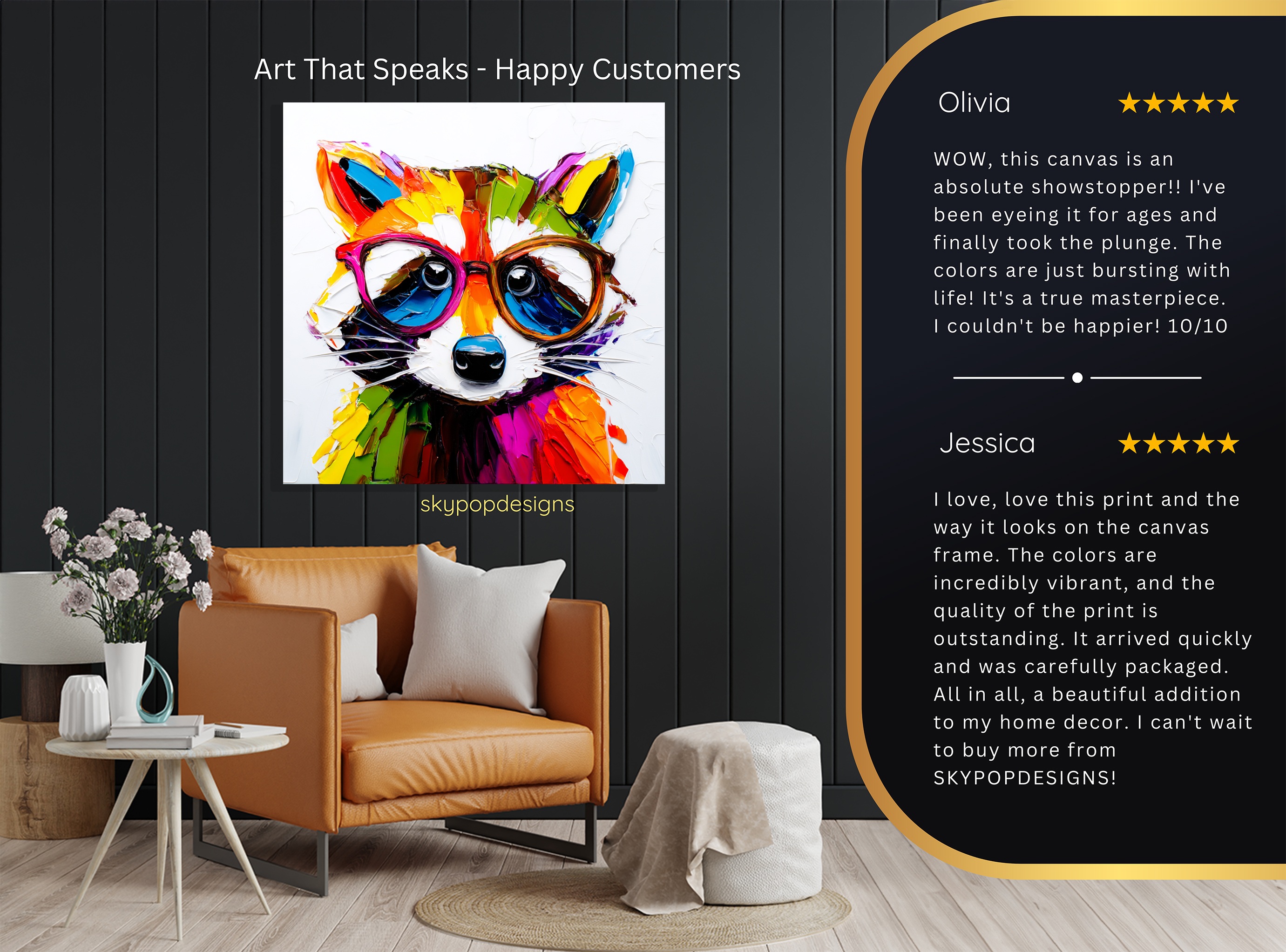 8.jpg Colorful Raccoon Art