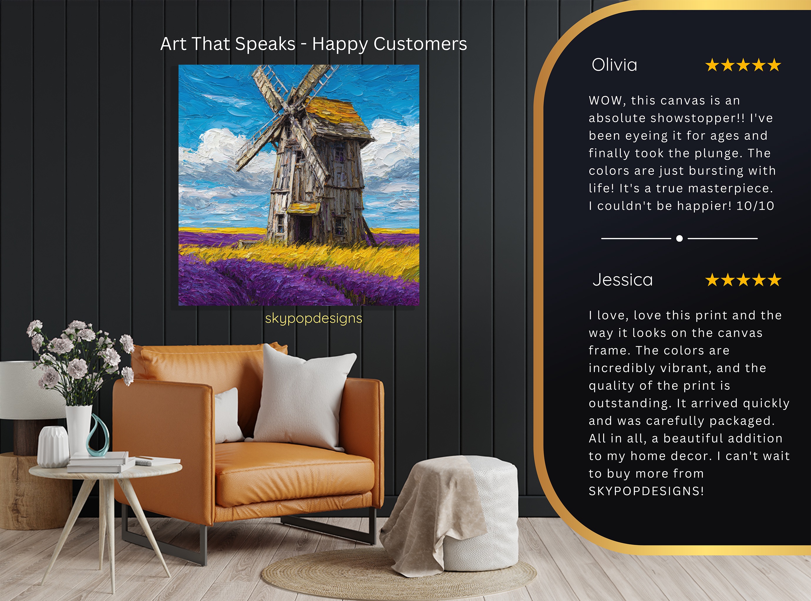 8.jpg Windmill Lavender Field Art