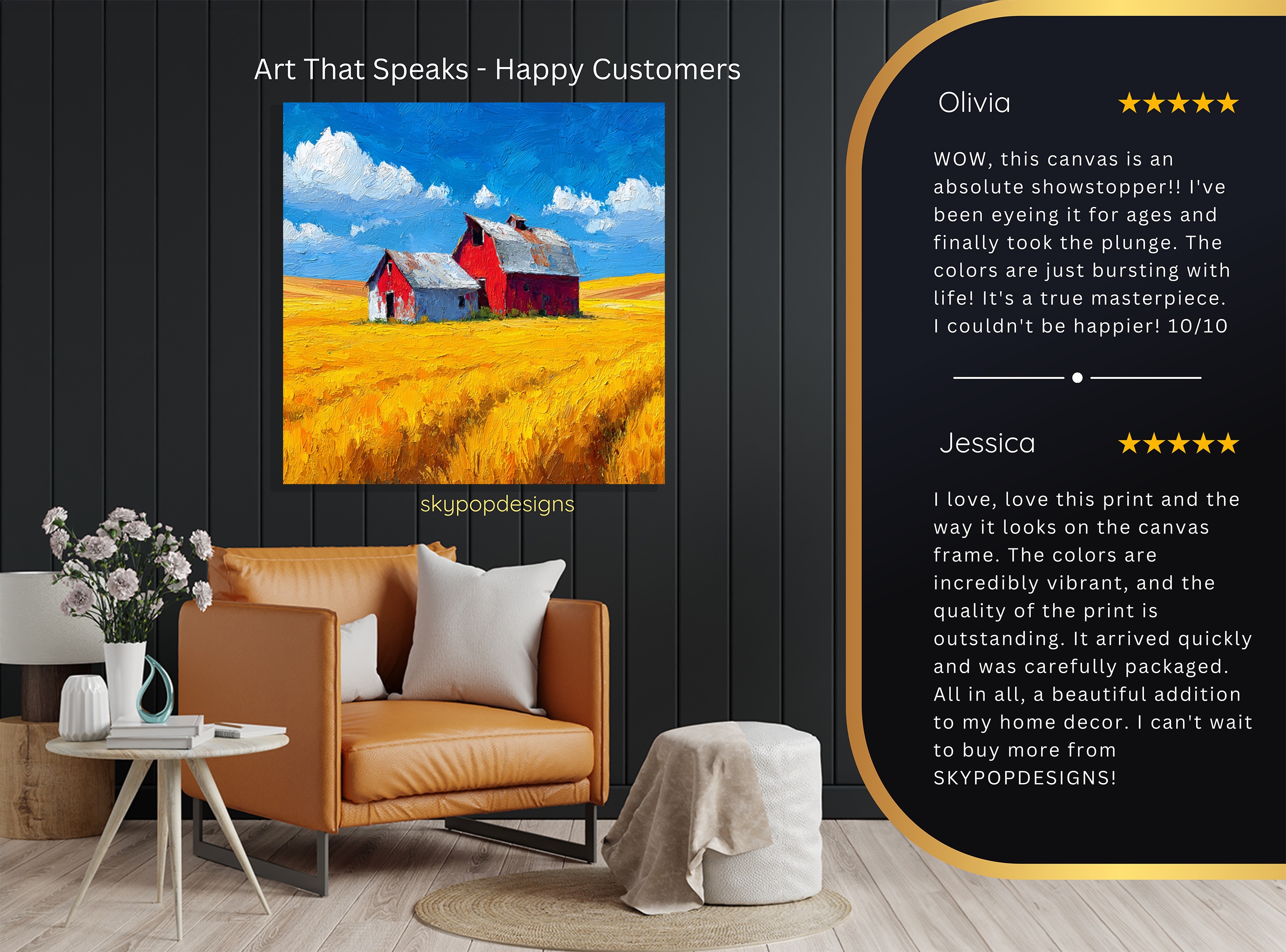 8.jpg Red Barn Wheat Field Art