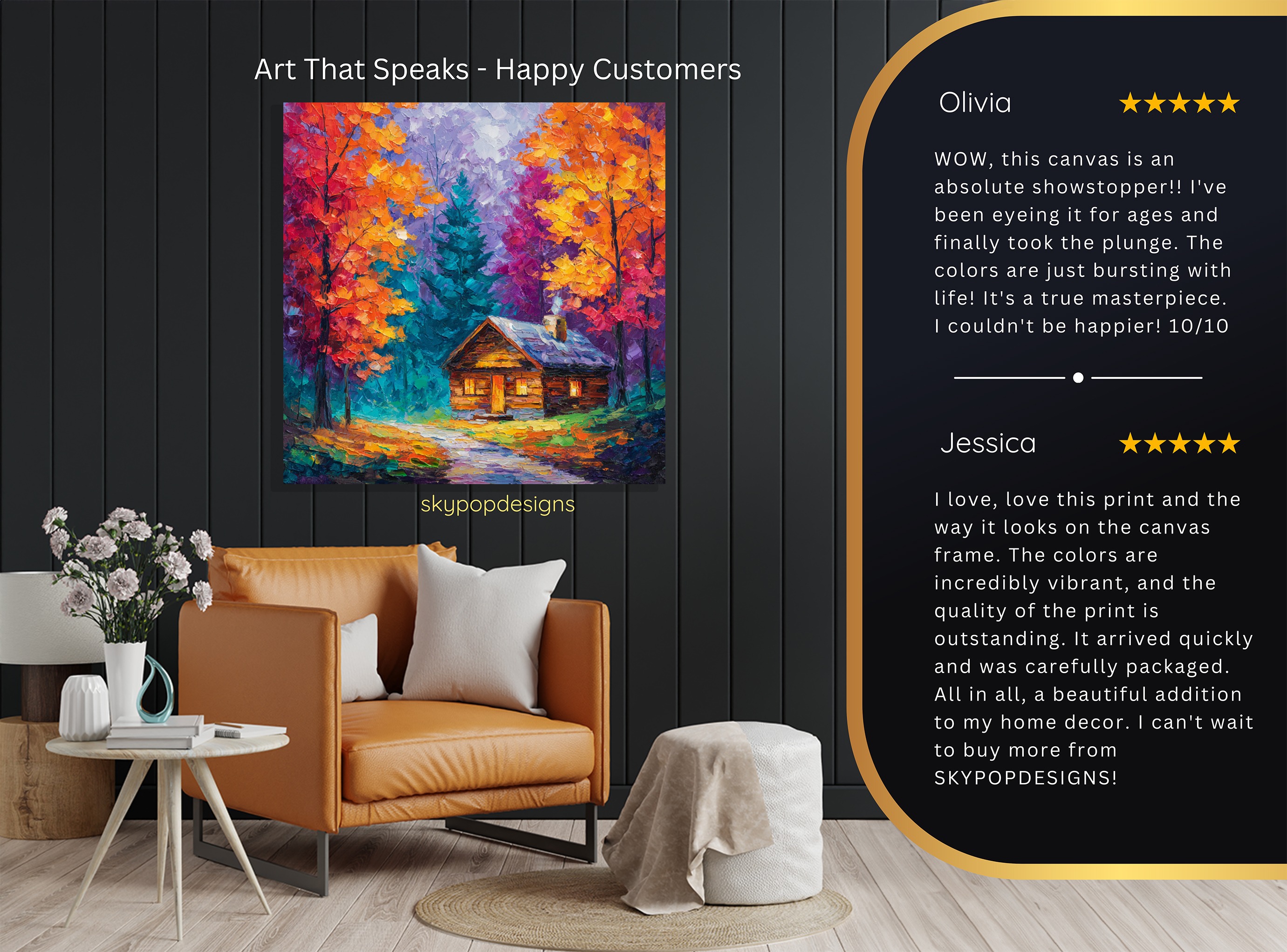 8.jpg Vibrant Autumn Cabin Art
