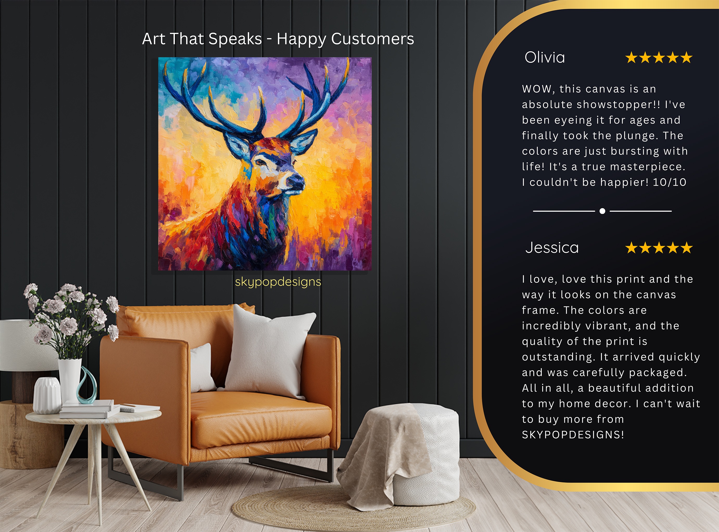 8.jpg Colorful Deer Art