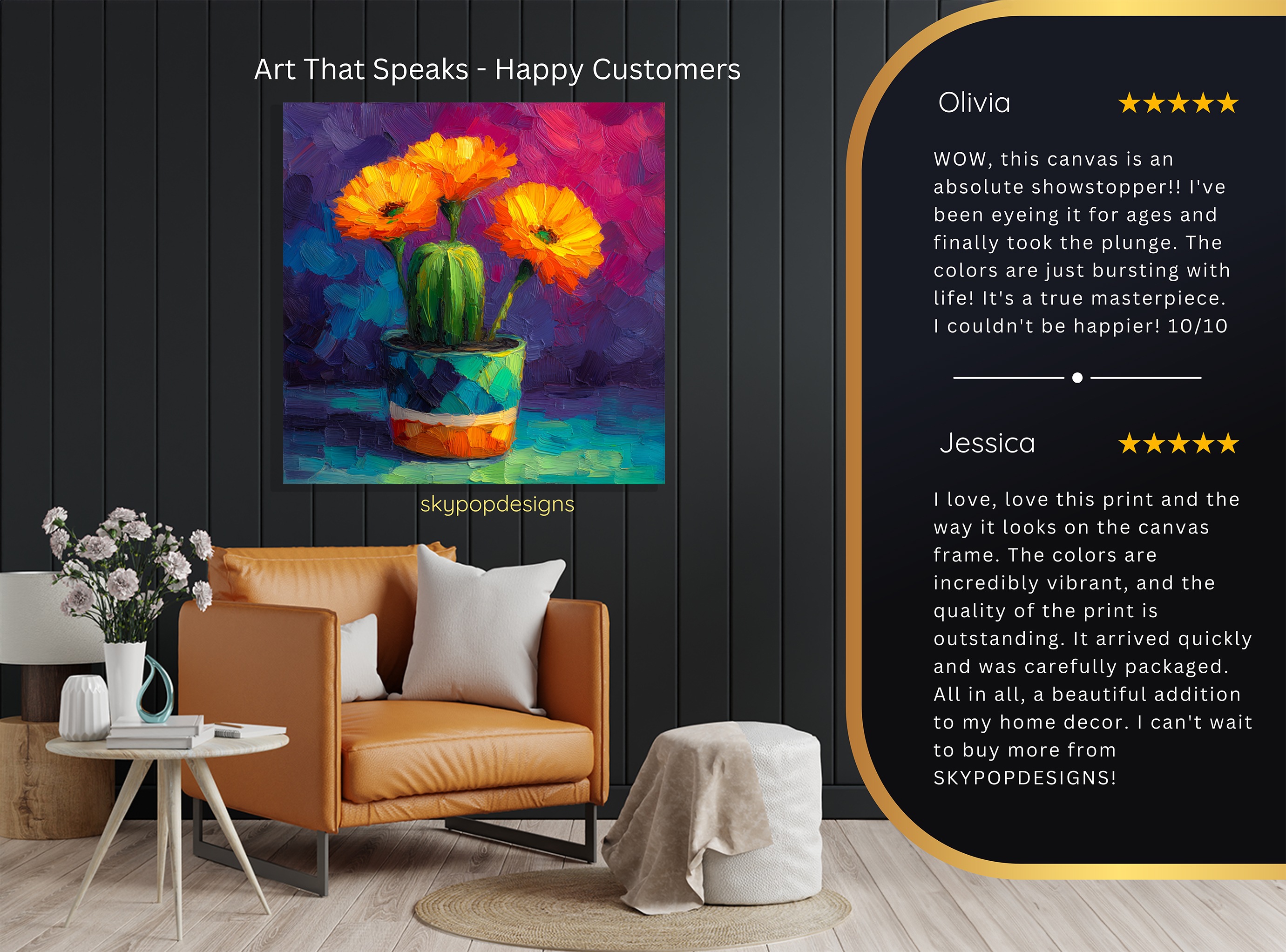 8.jpg Vibrant Marigold Vase Art