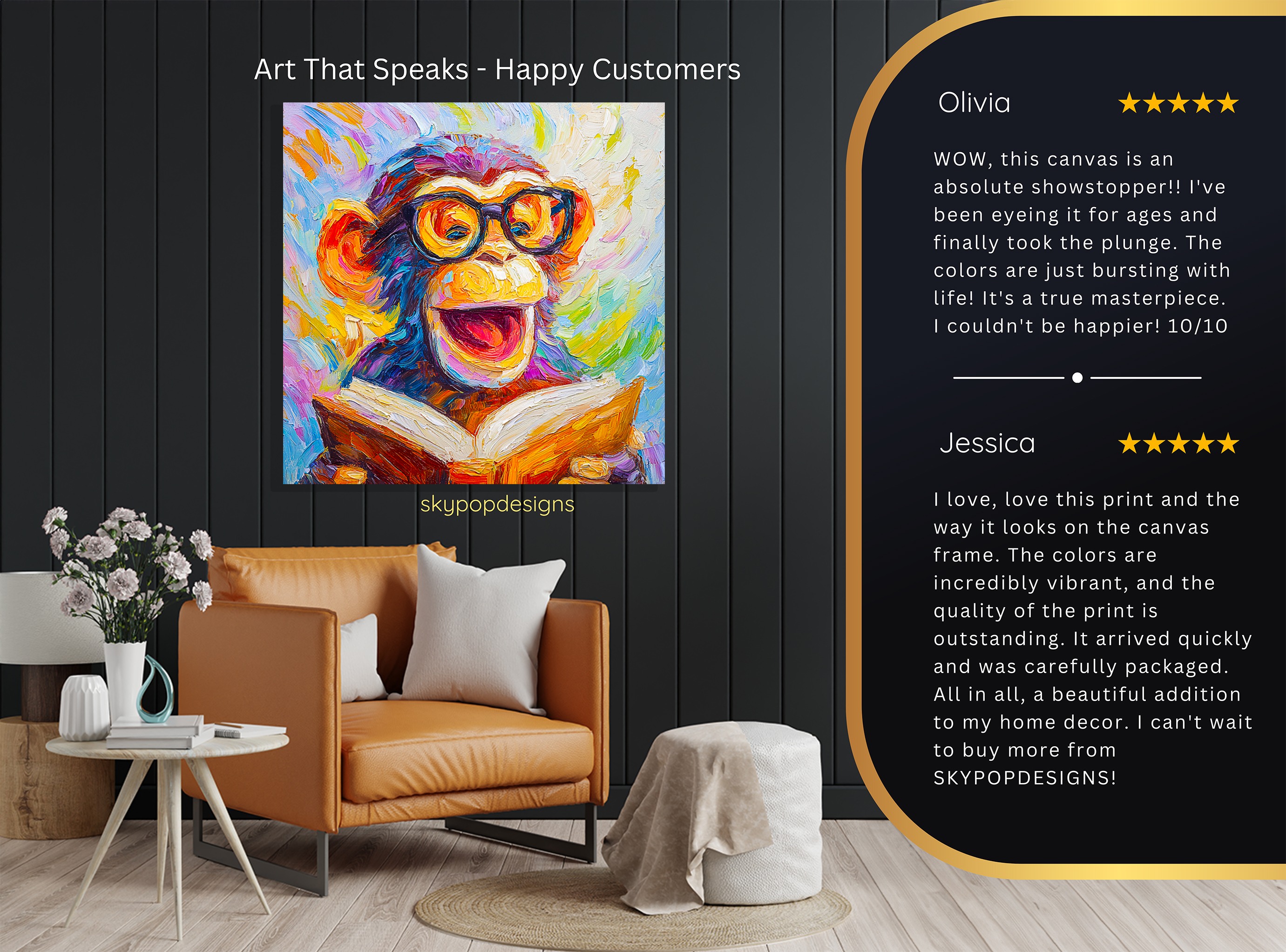 8.jpg Monkey Reading Art